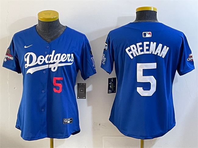 Youth Los Angeles Dodgers #5 Freddie Freeman Royal 2024 World Series Champions With Fernando Memorial Patch Alternate Limited Stitched Baseball Jersey Youth Los Angeles Dodgers #5 Freddie Freeman Royal 2024 World Series Champions With Fernando Memorial Patch Alternate Limited Stitched Baseball Jersey
